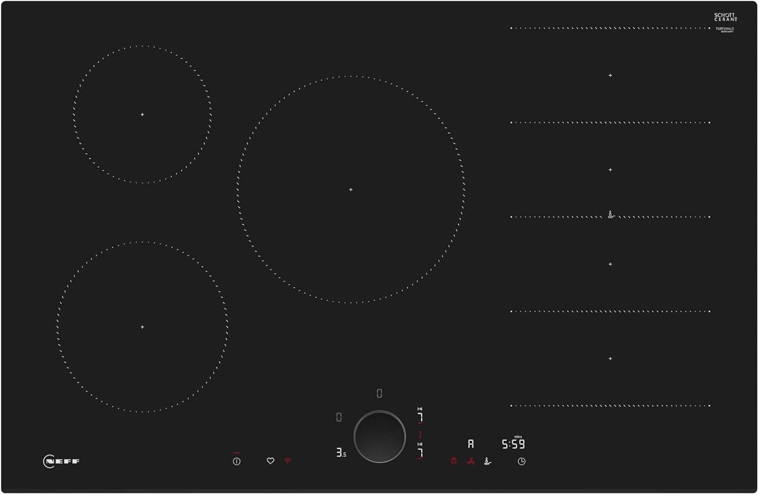 Neff T68FUV4L0 N 90, Built-in Induction hob 80 cm Black