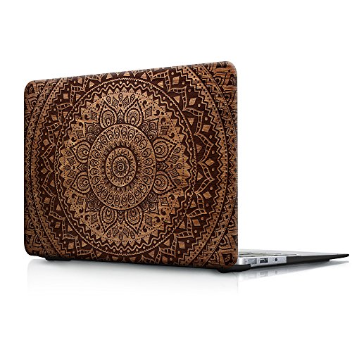 Case MacBook Air 13 Hülle , Haocoo Mandala & Wood Design Ultra Slim Dünn Kratzfeste matt rutschfest Hartschale Kunststoff Schutzhülle Snap case für Apple MacBook Air 13 Zoll (Modell: A1369 / A1466)