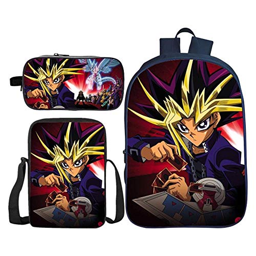 Preisvergleich Produktbild kinderrucksack 3D Gedruckt Anime Charakter Computertasche,Schultasche Set Lässiger Rucksack Lunchpaket Federtasche Verschleißfest Geeignet Schule Geh raus Reisen