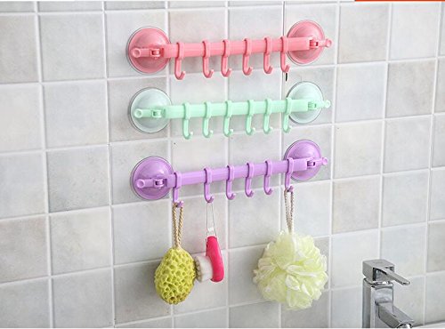 malloom Top Qualität Abendmahl Power Bodenstaubsauber Sucker Ständer Haken Küche Badezimmer Aufhänger (Pink) - 2