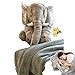 Price comparison product image 2 in 1 Baby Soft Plush Elephant Sleep Pillow with Air Conditioning Fleece Blanket Kids Lumbar Cushion Toys Large Size Gifts by Bwinka