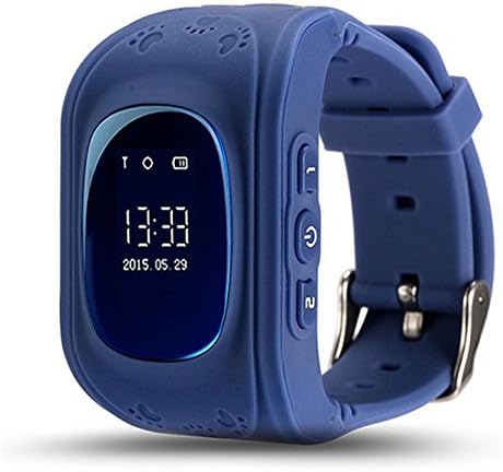 Child Smart Watch Anti-Lost Smart Positioning GPS Global Positioning Step Counter Smart Bracelet with SOS for Kids Security Monitor Bluetooth Smartwatch Phone Message and Call Reminder Support Micro SIM Card for Android Smartphones (Dark Blue)