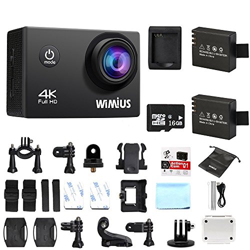 WiMiUS Action Cam 4K Action Kamera WiFi Actioncam HD 16MP Wasserdichte Helmkamera mit 2Akkus, 16GB High-Speed Karte - 7