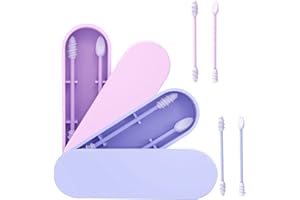 DEEDPF 4 sztuki silikonowych wacików wielokrotnego użytku, zmywalnych wacików bawełnianych, pielęgnacji uszu, czyszczenia, makijażu i demakijażu, ochrona środowiska