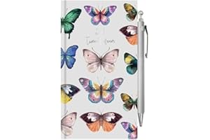 VR ANGLE VR Angel 2024 Slim Line Butterfly Diary with Pen Soft Padded Hardback Week to View Desk Diary Personal Planner For Home School and Office Use - 60gsm Paper