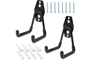 LbsAMP 2 Pièces Crochets Muraux de Garage Crochets de Rangement Robustes en Acier pour échelle de Garage en Métal pour Organiser les Outils électriques échelle Articles en Vrac | Chargement 30 kg