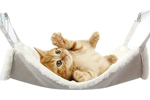 kraeoke Cat Hammock with Fluffy and Soft Fur for Cats Small Animal (L)
