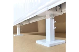 EASYBYMALL Kit de pieds de radiateur à montage au sol, supports de radiateur réglables en acier, kit de pieds de montage au sol, blanc + argent