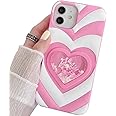 mobistyle Designed for iPhone 12/12 Pro Cover with Luxury Heart Cartoon Design Soft Silicone Aesthetic Women Teen Girls Back Cover Cases for iPhone 12/12 Pro