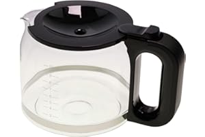 GENERISCH Jarra de cristal compatible con/pieza de repuesto para cafetera Braun AS00001538 KF1100 Breakfast Serie 1