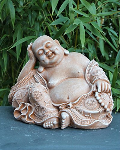 Steinfigur Buddha - Terrakotta, Garten, Deko, Figur, Stein, Statue, Frostsicher