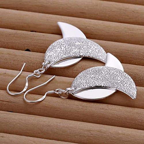 Small Exquisite Shredded Moon Earrings Fashion Moon-shaped Silver Earrings Ladies / Stainless Steel / Anti-allergy / Silver Flashing / Zirconia Made / Hook Earrings,As Show