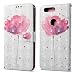 Produktbild leiai OnePLus 5T Hülle,Blume Hand Strap Flip Cover Silikon Etui Book Style Fall Stand Case PU Leder Tasche Magnetic Clasp Cover mit Card Slots für OnePLus 5T