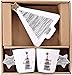 Produktbild Weihnachts-Tassen/Espresso-Tassen"Merry Christmas" - Set 2 Tassen & 2 Unter-Teller in Form eines Tannen-Baums mit Sternen verpackt in edler Geschenk-Box - Weihnachts-Geschenk/Deko/ Weihnachten