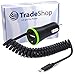 Price comparison product image Vehicle Car Quick Charger 3.1 Type C 2.1 A USB Connection with Additional USB port and Coiled Cable for Samsung Galaxy S8, A7 120 cm (2017) A5 (2017) A3 (2017) Plus 2 & 3 Nexus 5 x 6P, Chromebook Pixel, Nokia N1