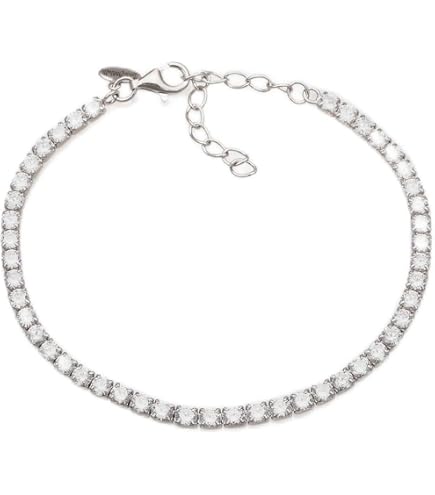 Bracciale a forma di cuore in oro massiccio 14k con zirconi