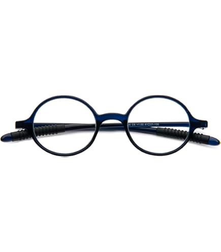 Lot De 4 Lunettes De Lecture Anti-lumière Bleue - Modèle Rond Rétro, Charnières à Ressort - Couleurs Assorties
