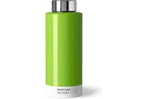 COPENHAGEN DESIGN PANTONE Trinkflasche, doppelwandiger rostfreier Edelstahl mit Thermo-Funktion, auslaufsicher, 500 ml, Greenery 15-0343
