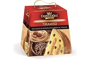 Gran DuCale Italia Panettone Doppia Delizia Tiramisu 750g Christmas Cake With Chocolate Chips Filled With Tiramisu Cream