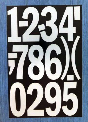 Pack de 88 9x10 2cm  100mm  Vinilo Blanco Adhesivo n  meros   autoadhesivo   adhesivo   Corte en forma de   impermeable n  meros para letreros  veh  culos  barcos  p  sters   proyectos de escuela