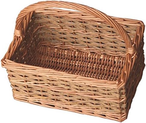 Red Hamper Small Rustic Rectangular Shopping Basket, Wicker, Brown, 21 x 31 x 15 cm