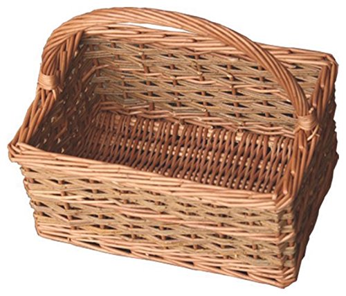 Red Hamper Small Rustic Rectangular Shopping Basket, Wicker, Brown, 21 x 31 x 15 cm