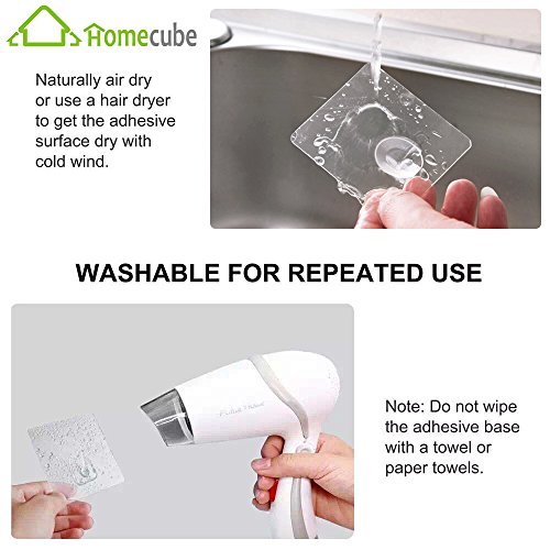Transparente Super Heavy Duty Haken, Homecube 13,2lb / 6kg (Max) Nahtlose Saug-Haken, keine Kratzer Bad Haken, wasserdicht und Ölfeste Küche Wandtuch Haken (6 Pack) - 6