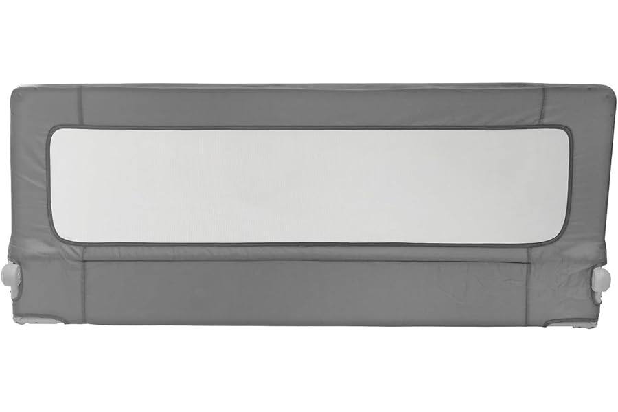 Safetots Bed Rail, Grey 100cm Wide x 40cm Tall, Toddler Bed Guard for Safety, Secure Child Bed Rail