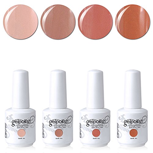 Elite99 Soak Off Gel Polish Lacquer UV LED Nail Art Manicure Kit 4 Colors Set 15ml