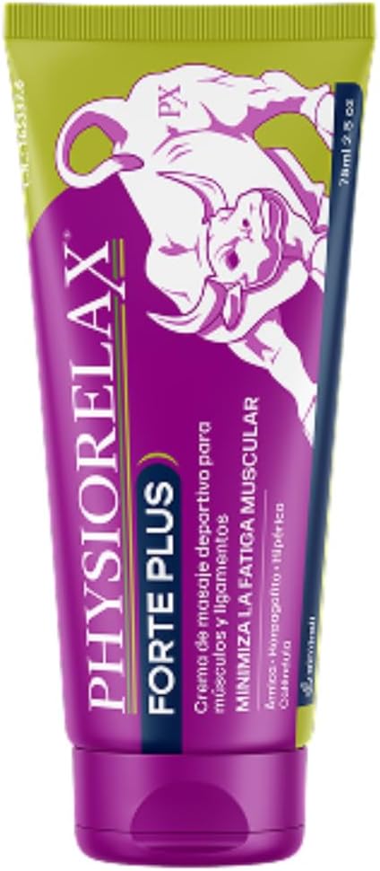 Physiorelax - Forte Plus, Crema de Masaje, Preparación y Recuperación de Músculos y Ligamentos, Antes y Después del Ejercicio, Uso Personal y Profesional, con Árnica e Ingredientes Naturales - 75 ml