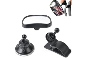 Rétroviseur enfants, Rétroviseur Enfants, Installation Simple, Effet Anti-Oscillation, Voiture Bébé de Sécurité Réglable 100% Miroir Surface Loopunk