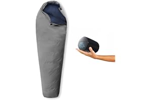 Litume Down Ultra Air Mummy Sleeping Bag 500g, 6-20°C, 700 Fill Power Sleep Sack for 3 Season, Ultra Lightweight, Compact and Portable, for Hiking Traveling Camping Backpacking Adult Outdoor Durable