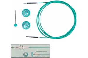 WOLLDEALER 24 NEU Knit Pro Mindful Swivel Seile für austauschbare Rundstricknadeln, 360 ° Drehmechanismus, (150 cm (Seillänge 126 cm))