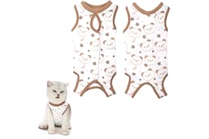 BKEPDY Katzenbody nach OP Erholungsanzug Kleidung Polyester Recovery Kastration Spay Entwöhnung Leckschutz Suit für Katze Bauchwunden oder Hautkrankheiten Soft Home Indoor Pet Kleidung