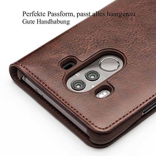 Echtleder Klapph  lle f  r Mate 10 Pro  Vintage und Business Serie mit Kartenfach  Flip Smart Cover Rindsleder Ultraslim Handytasche f  r HUAWEI Mate 