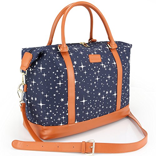 Women Travel Weekender Bag,AIZBO High Fashion Print Star Duffel Bag Overnight/Weekend Bags Carry