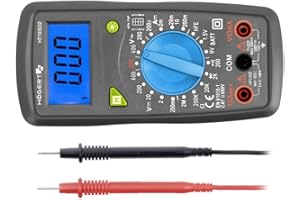 Högert Technik - Testeur numérique multifonction I Multimètre jusqu'à 600 V/10 A I Écran LCD I Revêtement en caoutchouc I Ergonomique et compact I Câble de mesure I HT1E602