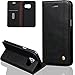 Produktbild Bookstyle Flip Case ISENPENK Exclusive Für Samsung Galaxy S7 Edge(2016)/G935F/S7 Edge Duos hülle Leder Muster [Schwarz2] Magnet,Leder PU Lederhülle Cover 4-In-1 Seris Schale Standfunktion Etui Schutzhülle Tasche Credit Card Slots Wallet Case Leder Tasche Schutzhülle