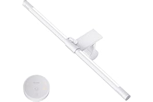 Quntis White Monitor Light Bar Remote & Backlight for Eye Caring, 40cm Curved Computer Screen Light Bar Stepless Dimming Hue Adjustment, No Glare CRI≥95 Monitor Lamp Game Work Desk Lamp