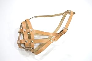 L&J Pets Uk - Museruola per cani, in pelle leggera, per francese Bulldog francese (FB0, naturale)