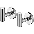 KES Coat Hooks for Wall Towel Hooks SUS304 Stainless Steel Robe Clothes Hook for Bathroom Kitchen Heavy Duty Wall Mounted Polished Finish 2 Pack, A2164DG-P2