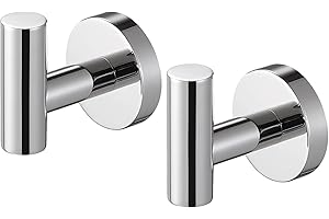 KES Gancho Toallas Baño Acero Inoxidable SUS304 Percha 2 Ganchos Perchas pared Pulido, A2164DG-P2-UPC