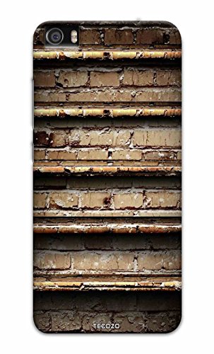 Tecozo Designer Printed Back Cover for Xiaomi Mi 5 Brown Bricks Wall Patterns Design