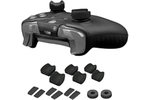 NiTHO FPS Gaming Kit for Xbox One Controller, 1x Silicone Protective Cover Case, Set of 2 Mini-Stick Precision Rings, 3 Sizes Concave Thumb Grips Sets, 3 Textures Rubber Triggers Sets - Black