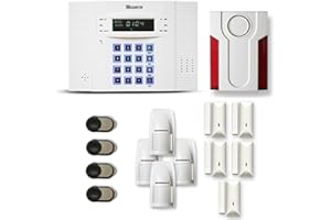 TIKE SECURITE Alarme Maison sans Fil DNB 4 à 5 pièces Mouvement + Intrusion + sirène extérieure - Compatible Box Internet et GSM