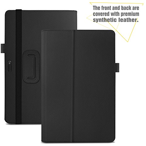 Odys Fusion Win 12 Pro 2in1 Hülle Case -Infiland Slim Fit Folio PU-lederne dünne Kunstleder Schutzhülle Cover Tasche für Odys Fusion Win 12 Pro 2in1 29,5 cm (11,6 Zoll) Tablet-PC (mit Auto Schlaf / Wach Funktion,Tablet und Tastatur sind nicht entgehaltet)(Schwarz) - 2
