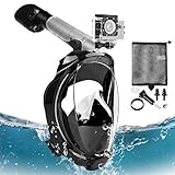 ➤ Tecnología de snorkel de secado completo -- Con la tecnología de snorkel de secado completo de 2019, hay una válvula impermeable de bola flotante en la parte superior que puede bloquearse automáticamente. ✿ Cuando bucee, la bola flotante flotará y cerrará la estomas para evitar que el agua entre en la máscara;✿Cuando el tubo de respiración sobre el agua,el flotador caerá para abrir la vía de inhalación de aire para que pueda respirar libremente.