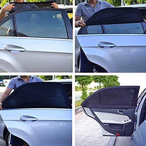 Auto Fenster Sonnenschutz, SHABEI Mesh Sonnenblende Autos Sun Shield für Side Rear Windows Seitenscheibe Autosonnenschutz, 2 Pcs, Sperrung Sun Glare für Baby, Kinder, Haustiere – Schwarz - 3