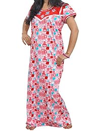 Indiatrendzs Women Nighty Printed Modal Fabric Pink Nightwear (Chest 42)