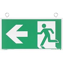 VSafety Notausgangsschild – 200x200 Mm, Leuchtend Grün/weiß, Selbstklebend, Nachtleuchtend